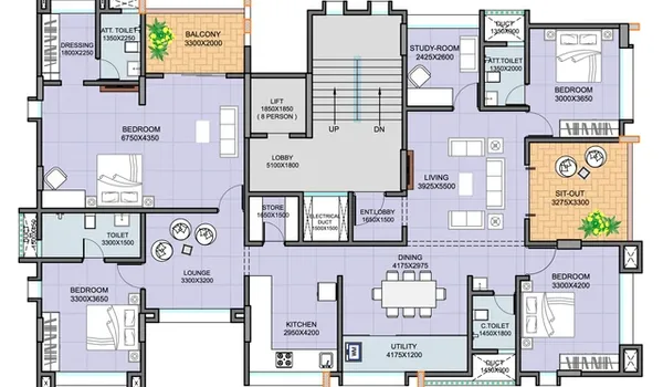 Featured Image of Prestige Falcon City Reserve 4 BHK Floor Plan